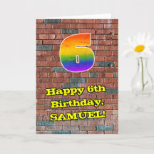 6e födelsedag: Roligt Graffiti-Inspired Rainbow 6