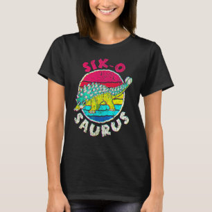6e födelsedag sex O Saurus I Ankylosaurus I-familj T Shirt