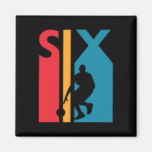 6e födelsedag sex Vintagar basket sex år gammal Magnet