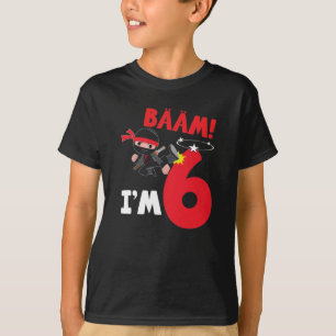 6e-födelsedagsdraken ninja för sex år gamla pojkar t shirt