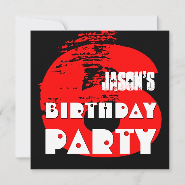 6e Födelsedagsfest 6 Ålderskrynklande design Inbjudningar (Framsida)