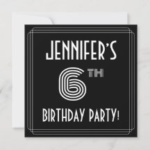 6e Födelsedagsfest: Art Deco Stil med eget namn