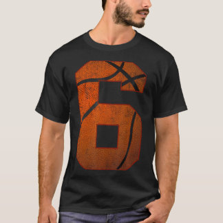 6e Födelsedagsfest sex sex år gammal basketboll da T Shirt