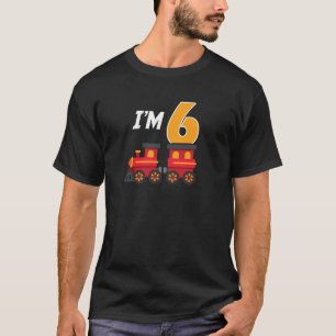 6e Födelsedagsfest Tåg Leksak 6 år gammal fjol B D T Shirt