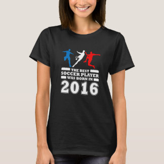 6e-födelsedagsfotboll 6 år gammal fotbollsspelare t shirt