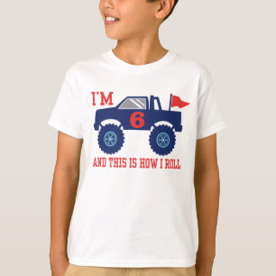 6e födelsedagsmonster Lastbil T-shirt