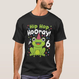 6e födelsedagspojke Frog Älskare 6 år gammal fjol T Shirt
