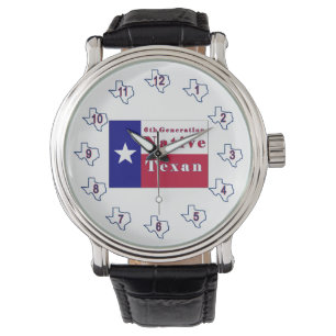 6e Generation Native Texan Flagga Armbandsur