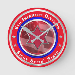 6e Infantry Division Keepsaké Rund Klocka