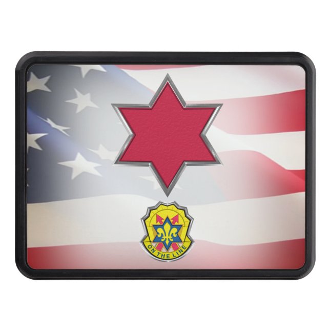 6e Infantry Division Red Star Patch Hitch Cover Dragkroksskydd (Framsidan)
