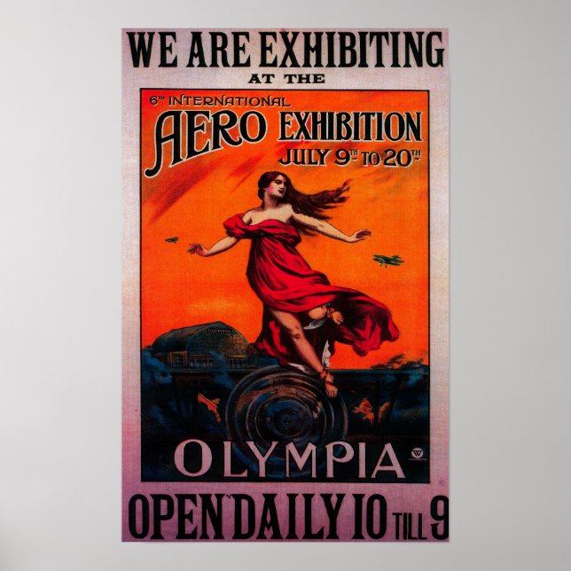 6e Internationell Aero Expo Vintage affisch (Framsidan)