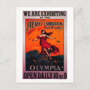 6e Internationell Aero Expo Vintage affisch Vykort
