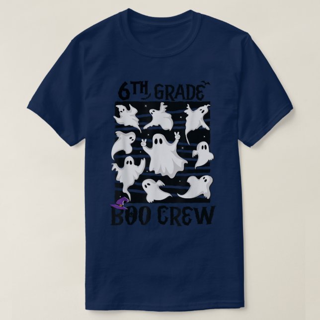 6e Klass Boo Crew Teacher Student Team Spooky Bab T Shirt (Design framsida)
