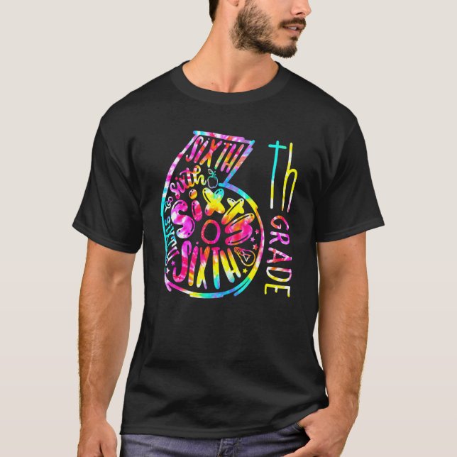 6e Klass Hej sjätte Klass-torget Back to school T Shirt (Framsida)