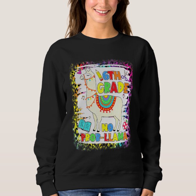 6e Klass, ingen prob-Llama-lärare Student första d T Shirt (Framsida)