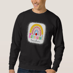 6e Klass Lärare Teach Kärlek Inspire Rainbow back Lång Ärmad Tröja
