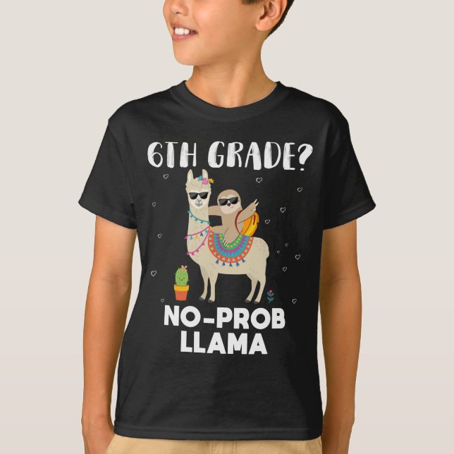 6e klass no prob llama t shirt (Framsida)