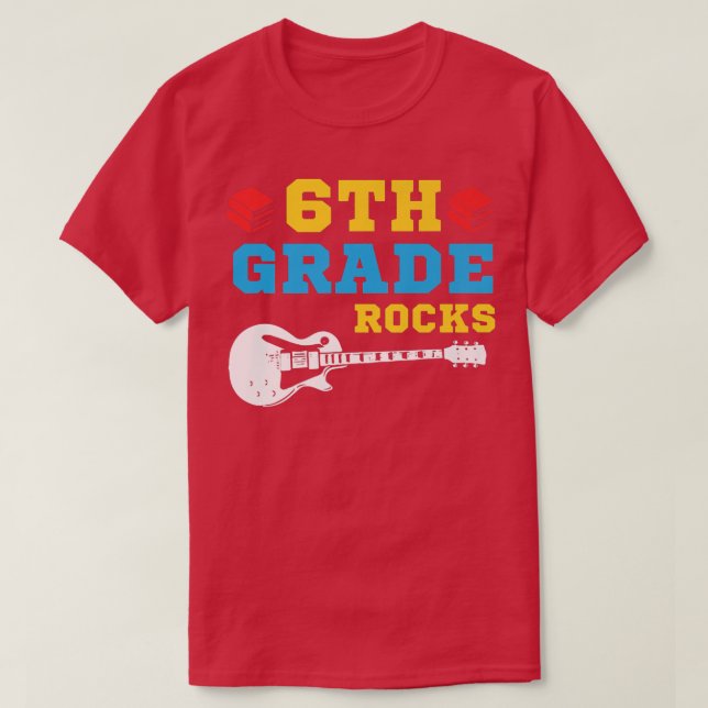 6e Klass Sten Guitar Back to school Sith Klass 6 T Shirt (Design framsida)