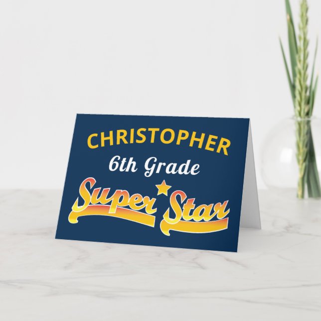 6e Klass Toppen Star School Studenten Kort (Framsida)