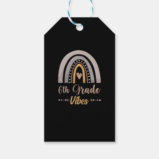 6e Klass Vibes Regnbåge sjätte Klass Back to schoo Presentetikett (Framsidan)