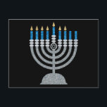 6e Natten Hanukkah Glitter vykort<br><div class="desc">Hanukkah 2022 börjar på kvällen Söndag den 18 december och slutar på kvällen måndagen den 26 december</div>