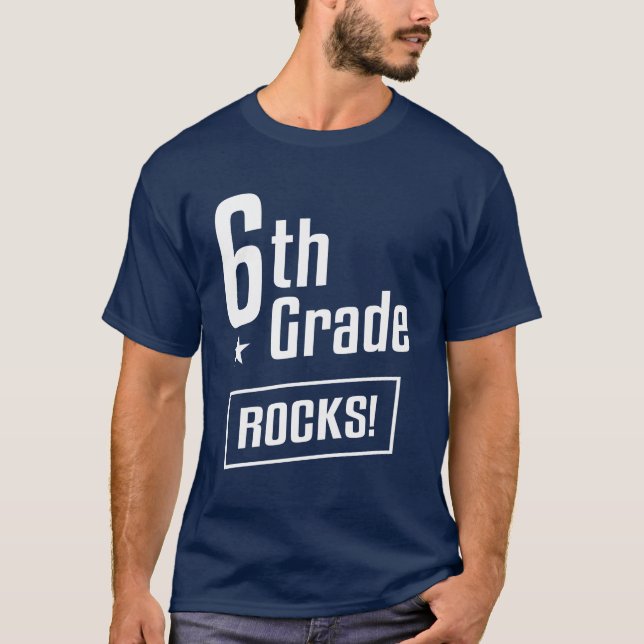 6e sjätte Stenen Klass! Lärare Back to school T Shirt (Framsida)