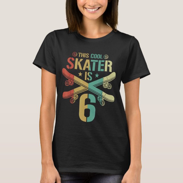 6e: Skateboard Boy 6 Year Old Skater T Shirt (Framsida)