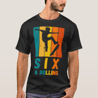 6e Skater för födelsedagsbarn Skateboard 6-årig BD T Shirt