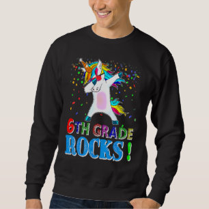 6e Sten Dabbing Unicorn för det sjätte Klass Te Lång Ärmad Tröja