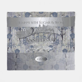 6e Sugar & Järn Bröllop-årsdag Fleece Blanket