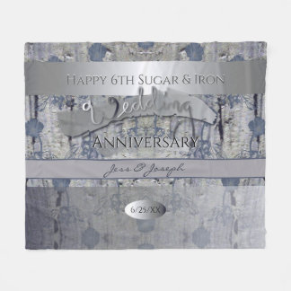 6e Sugar & Järn Bröllop-årsdag Fleece Blanket