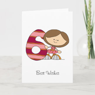 6efödelsedag - hälsningkort - flicka kort