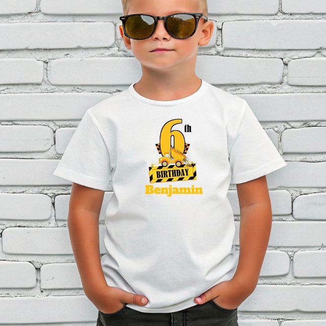 6th Birthday Dump Druck construction theme Party  T Shirt (Skapare uppladdad)