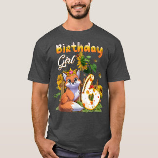 6th Birthday Girl Fo Birthday 6 Year Old Fo Animal T Shirt