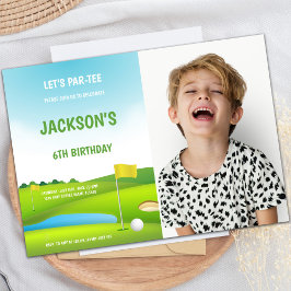 6th Birthday Golf Invitations with photo Inbjudningar