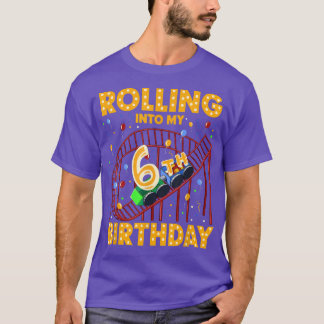 6th Birthday Rollercoaster Amusement Park Boys Gir T Shirt