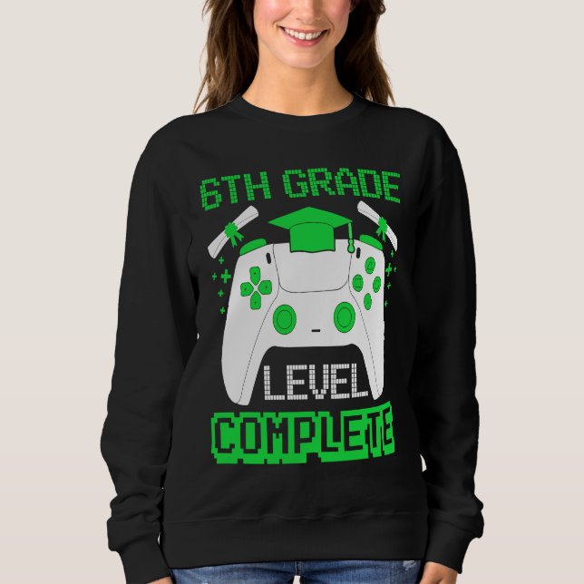 6th Grade Level Complete Gamer 6th Grade Graduatio T Shirt (Framsida)