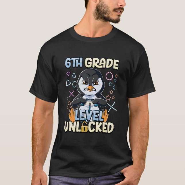 6Th Grade Level Unlocked T Shirt (Framsida)