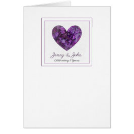 6th iron wedding anniversary purple heart hälsningskort