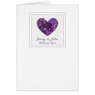 6th iron wedding anniversary purple heart hälsningskort