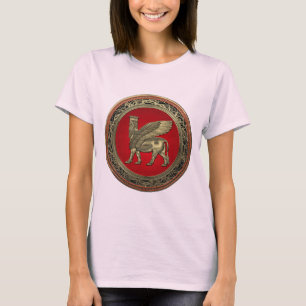 [700] Assyrian Winged Bull - Guld Lamassu T Shirt