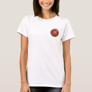 [700] Assyriansk vind Lejon - Guld Lamassu T Shirt
