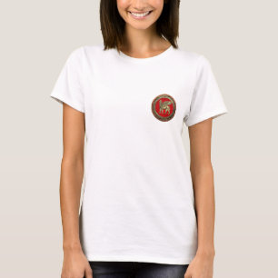 [700] Assyriansk vind Lejon - Guld Lamassu T Shirt