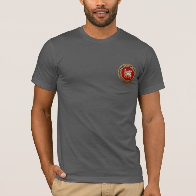[700] Babylonian bevingad tjur Lamassu [3D] Tee Shirt (Framsida)