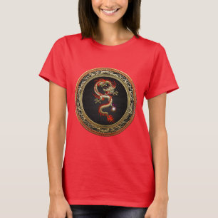 [700] Golden Chinese Dragon Fucanglong T Shirt