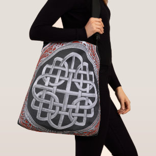 [700] Helig Celtic Silver Knot Kor Axelväska