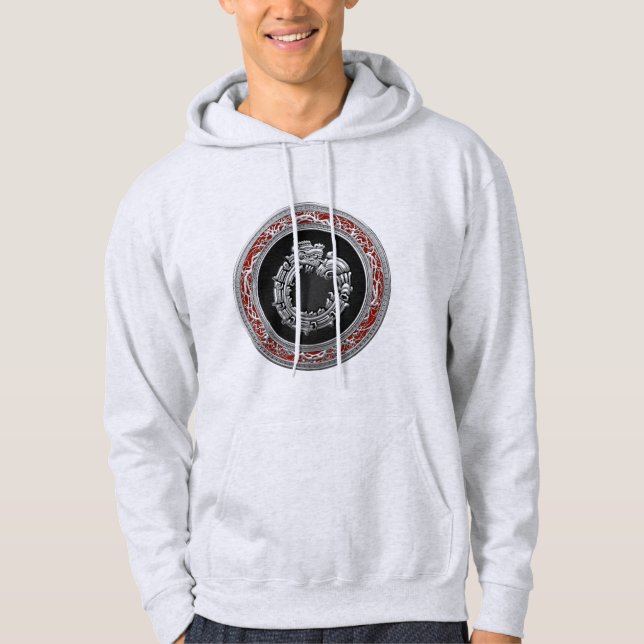 [700] Serpent Gud Quetzalcoatl [Silver] Sweatshirt Med Luva (Framsida)