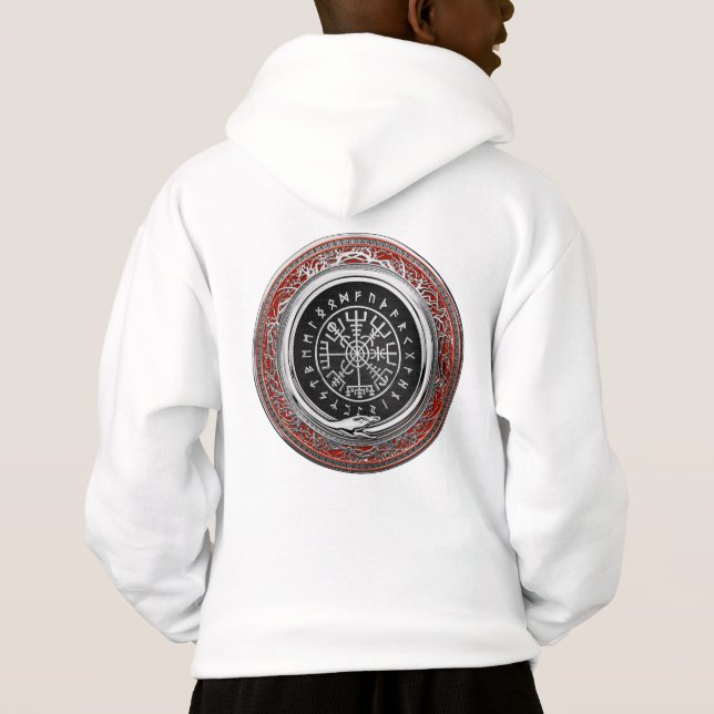 [700] Vegvisir - Viking Silver Magic Runic Compass T Shirt (Baksida)
