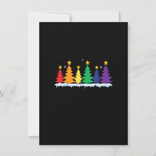 702p LGBT Flag Christmas Tree Merry Xmas Gay LGBT  Inbjudningar (Framsida)