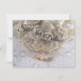 7060-Bröllop Bouquet & Ringar Vykort